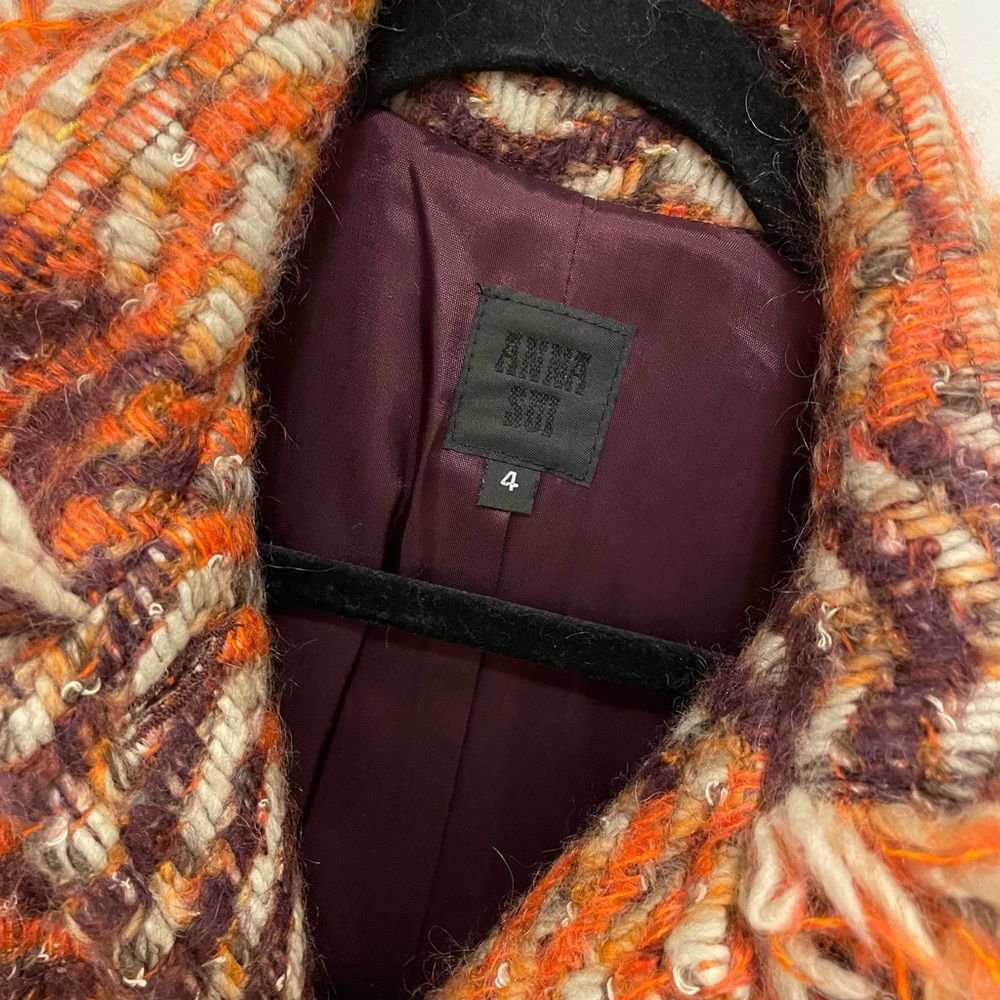Anna Sui Fall 2006 Burnt Orange Woven Wool Coat 4 - Picture 9 of 10